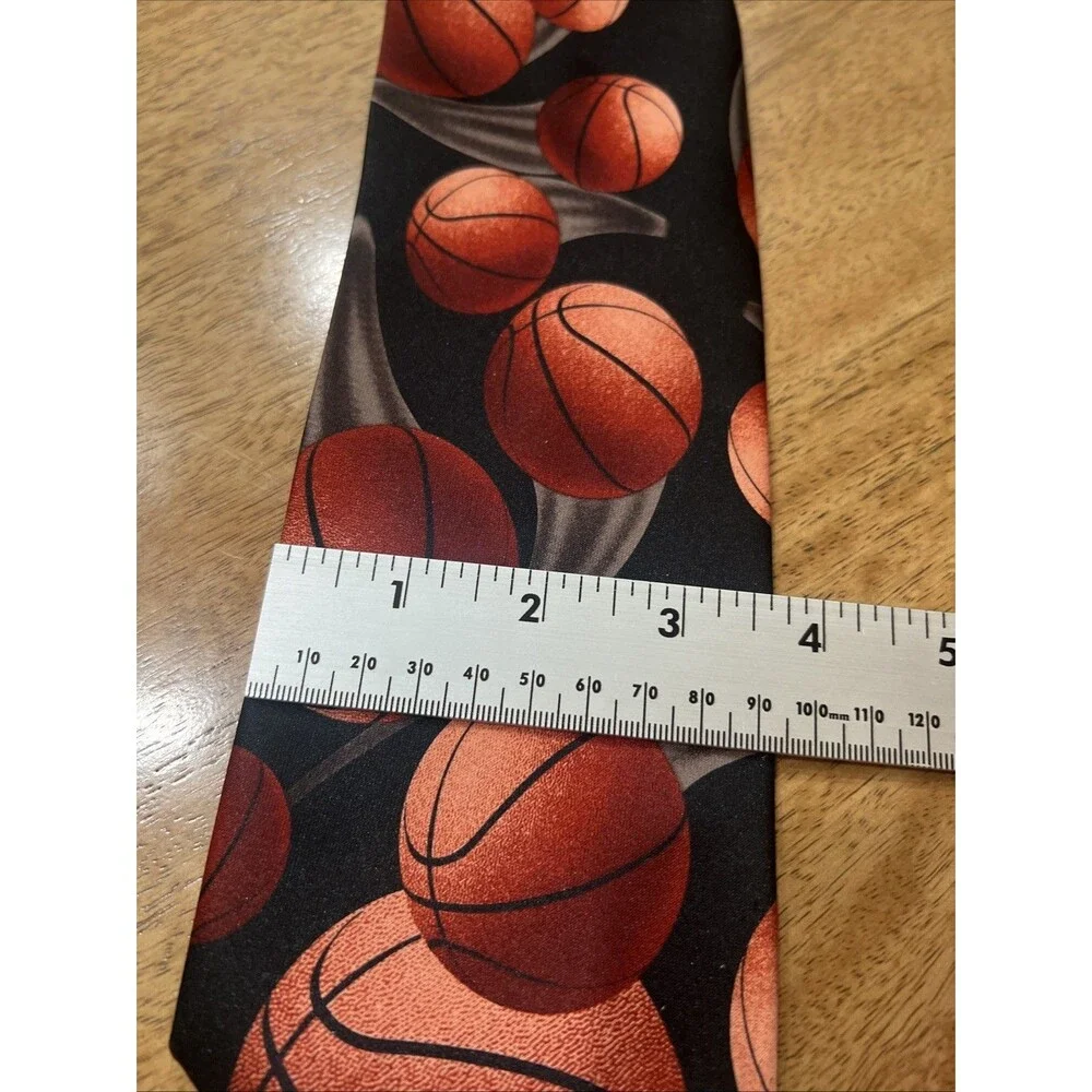 Vintage Ralph Marlin Basketball Orange and Black Tie -‎ 2003 Collectable